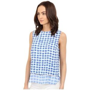 Kate Spade Silk Blend Double Layer Island Stamp Print Tank Top